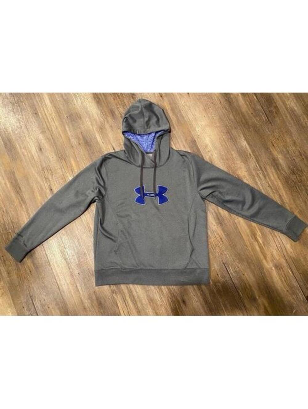 Under Armour Hoodie Mens Sz M Grey/Blue EUC